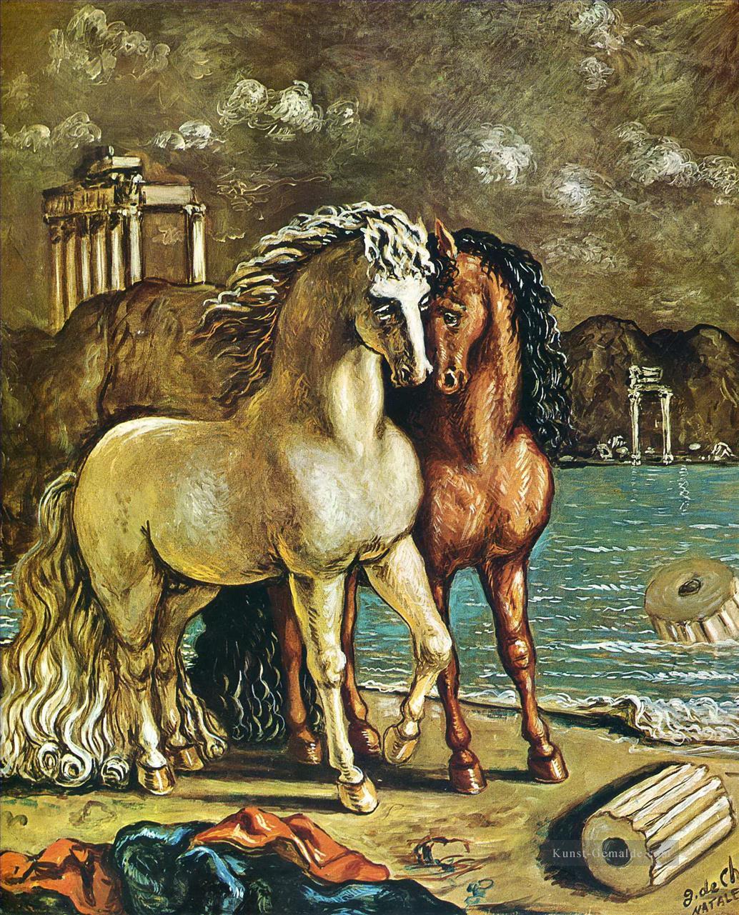 Antike Pferde am Ägäis 1963 Giorgio de Chirico Metaphysischer Surrealismus Ölgemälde